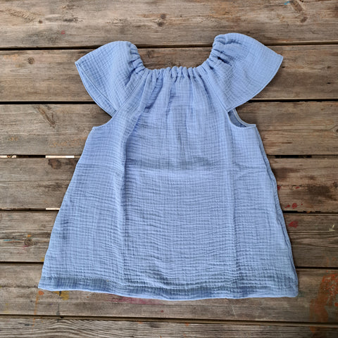 Blusa Bambina in Mussola Turchese
