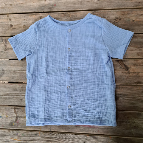 Camicia Bambino in Mussola Bio Turchese