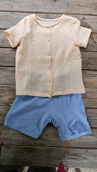 Camicia Bambino in Mussola Bio Naturale