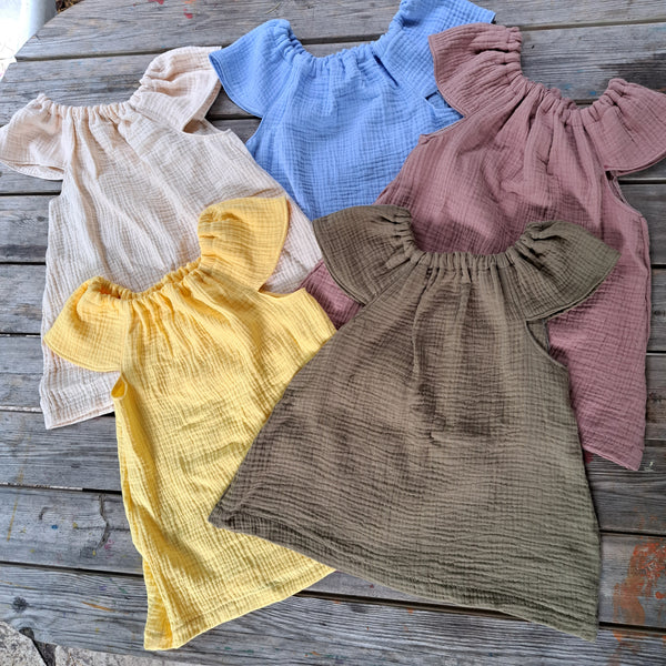 Blusa Bambina in Mussola Giallo