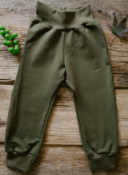 Pantalone Bio Basic Bambino Verde Militare