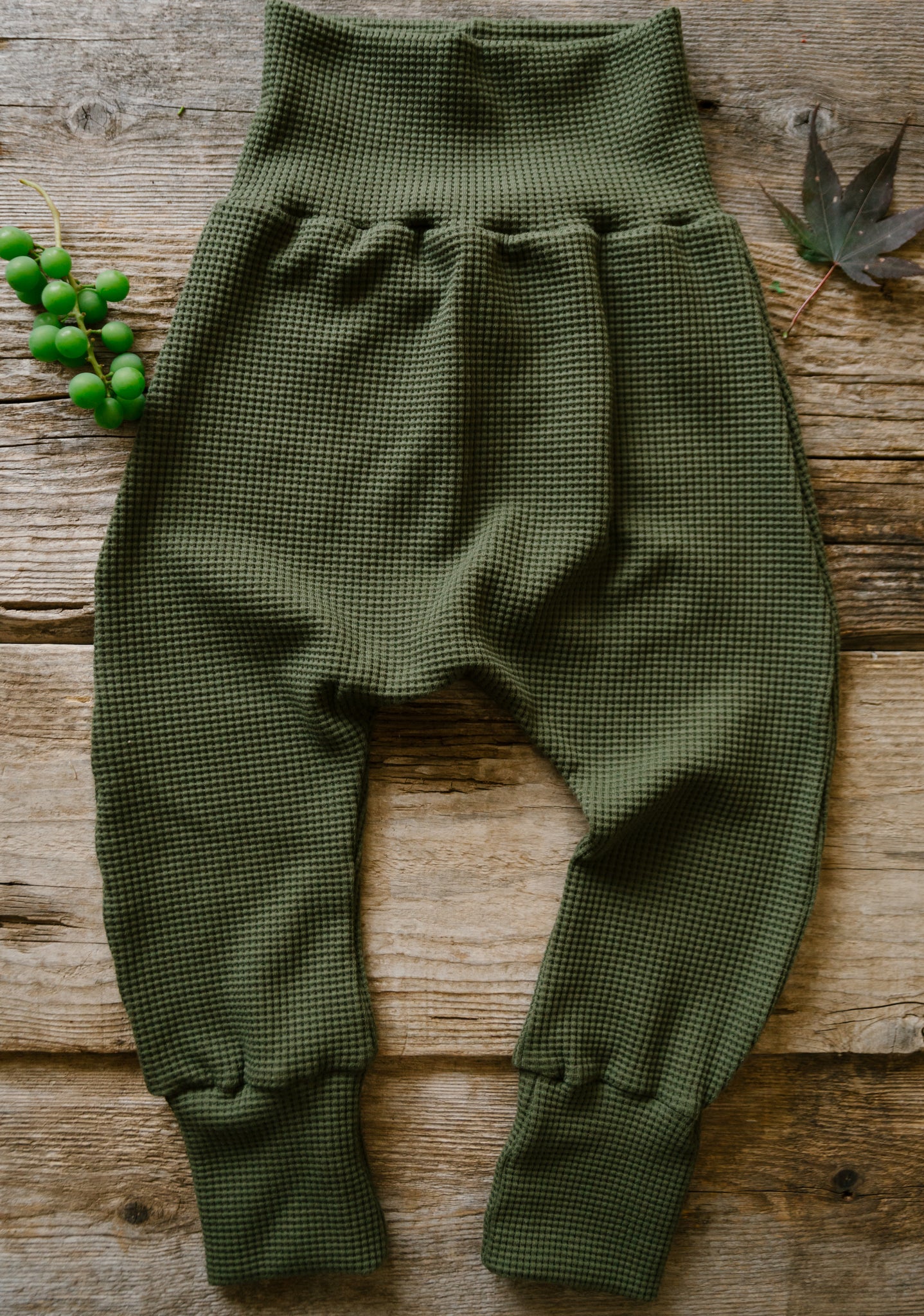 Harem Pants Crescita BioBasic Waffle Verde Militare