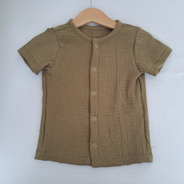 Camicia Bambino in Mussola Bio Verde