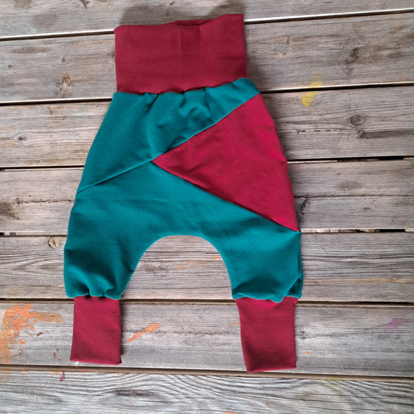 Harem Pants Crescita Bicolor Bordeaux Ottanio Felpato