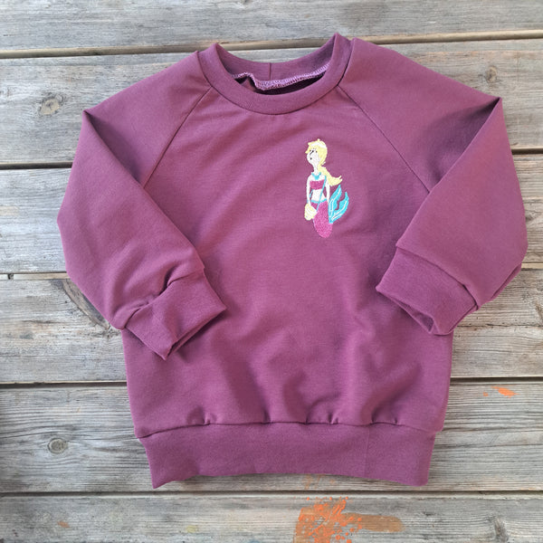 Felpa Ricamo Sirena Prugna