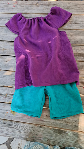 Blusa Bambina in Mussola Ciclamino