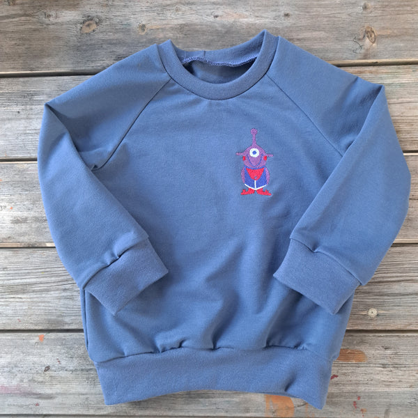 Felpa Ricamo Alieno Indigo