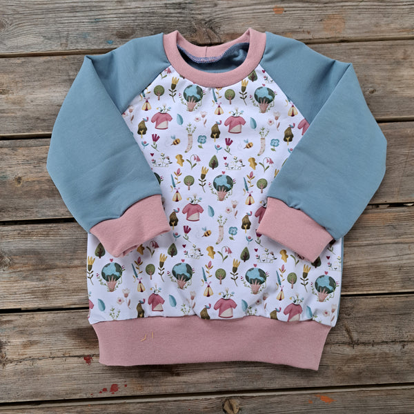 Felpa Casa Needles Azzurro Rosa