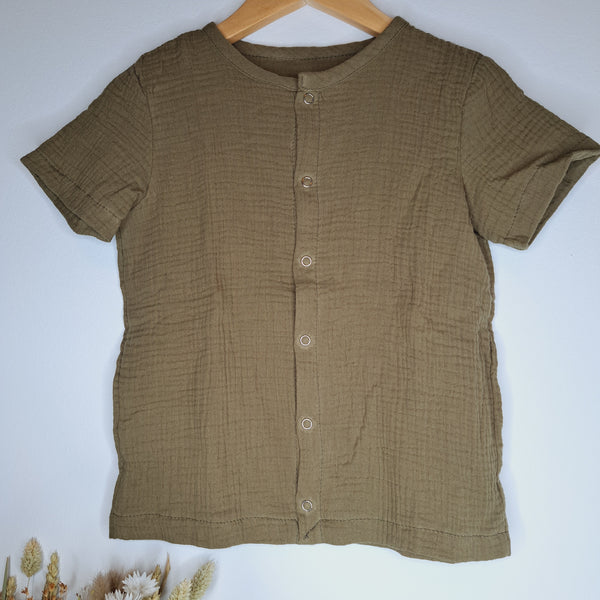 Camicia Bambino in Mussola Bio Verde