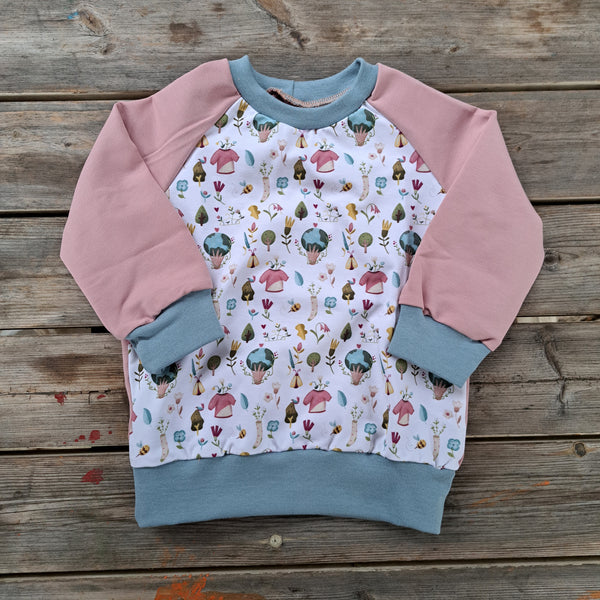 Felpa Casa Needles Azzurro Rosa