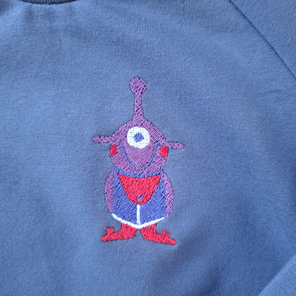 Felpa Ricamo Alieno Indigo