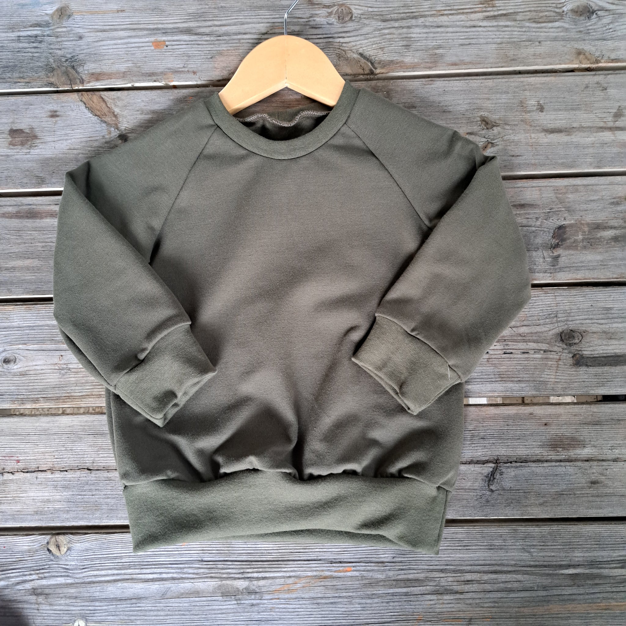 Felpa Biobasic Verde Militare Felpata 98 cm