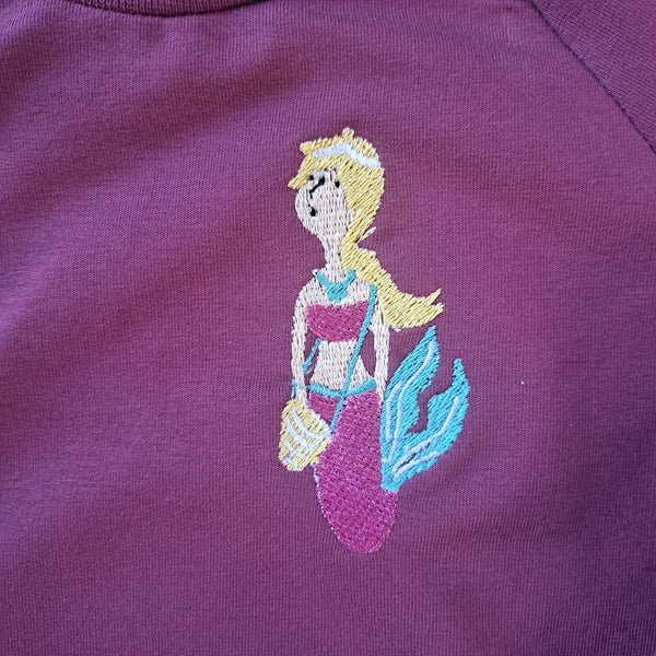 Felpa Ricamo Sirena Prugna